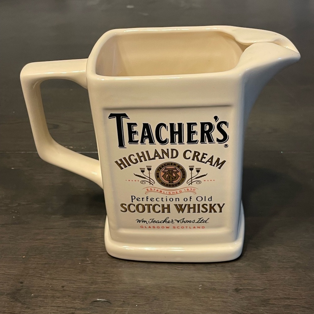 Teacher's Highland Cream Scotch Whisky Vintage Ceramic Pitcher Used Rare England
